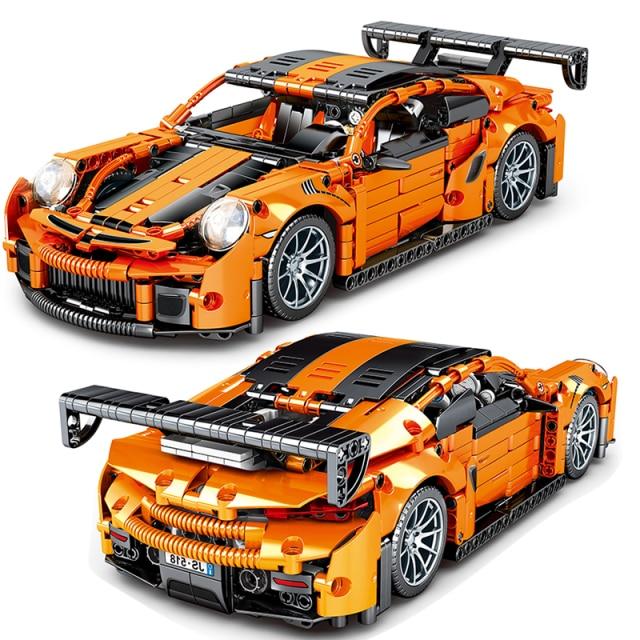 Juggernaut Frenzy: Porsche 911 Sports Car Pull Back Technic SY 8310 with  717 pieces - MOC Brick Land