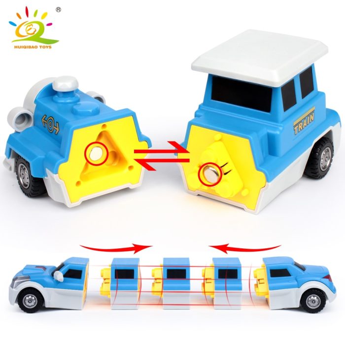 10PCS Construction Engineering Excavator Magnetic Building Blocks DIY Magic Train Truck Vehicle Educational Toys For Children 3 - LEPIN LEPIN Store