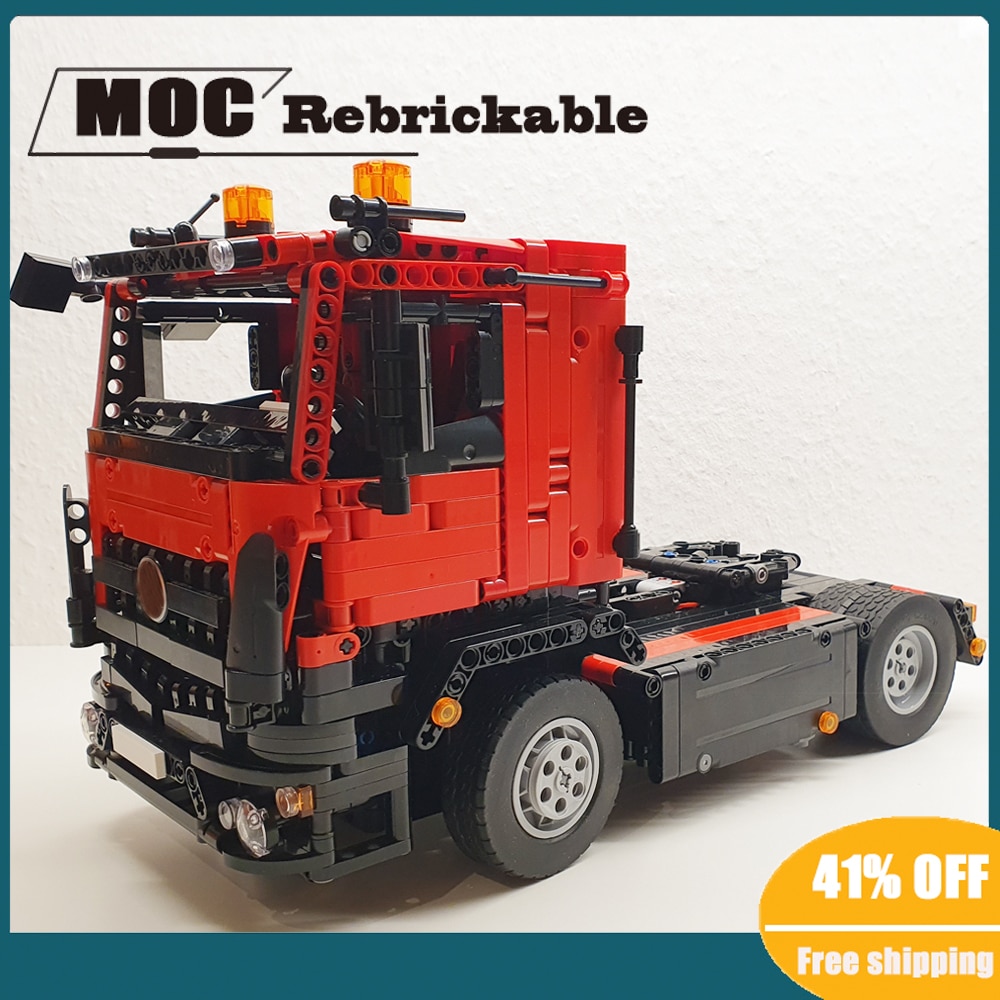 MOC Arocs Semitrailer Truck Brick Model Engineering Container 4X2 Arocs Tractor Unit LEPIN LEPIN Store