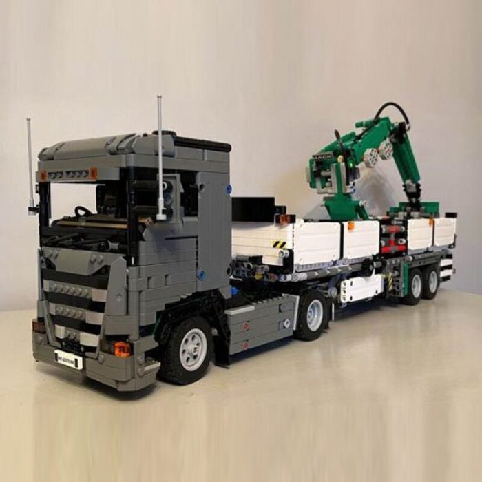 2366PCS Engineering Scania G370 With Grab Crane Trailer Dump Truck Tower Head technology ChildrenToy Christmas Blocks 4 - LEPIN LEPIN Store