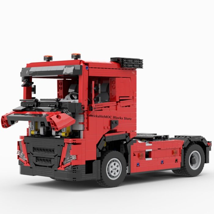 2477PCS MOC Engineering Container 4X2 Volvo FM tractor unit Semitrailer Remote Control Truck Tower Head technology 2 - LEPIN LEPIN Store