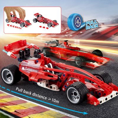 295Pcs Cada 2 in 1 City Supercar Motorcycle Speed Racing Pull Back Car Building Blocks Competition 2 - LEPIN LEPIN Store