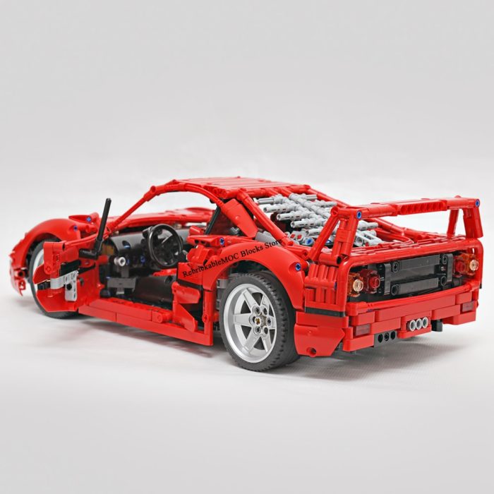 4409PCS MOC 1 8 red F40 City Retro classic supercar static version technologyracing DIY ChildrenToy ChristmasbuildingBlocks 3 - LEPIN LEPIN Store