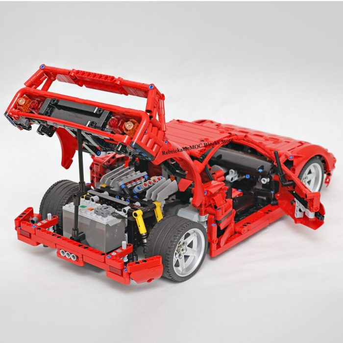 4409PCS MOC 1 8 red F40 City Retro classic supercar static version technologyracing DIY ChildrenToy ChristmasbuildingBlocks 4 - LEPIN LEPIN Store