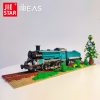 59020 Jiestar Ideas Trains Moc Retro Steam Train Green Locomotive Express Brick Technical Model Building Blocks - LEPIN LEPIN Store