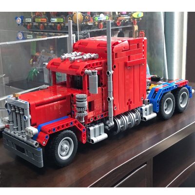 845PCS MOC 6x4 Peterbilt 379 engineering container tractor trailer tower head technology DIY children toys gift 2 - LEPIN LEPIN Store