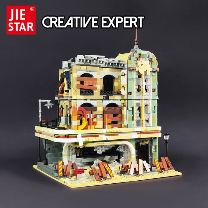 89101 JIESTAR Creative Expert Moc Street View Ruin Doomsday Restaurant Bricks Modular House Model Building Blocks - LEPIN LEPIN Store