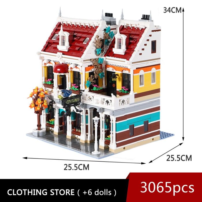 89131 Jiestar Creative Expert Moc Clothing Store Street View Brick Modular House Model Building Blocks Christmas 5 - LEPIN LEPIN Store