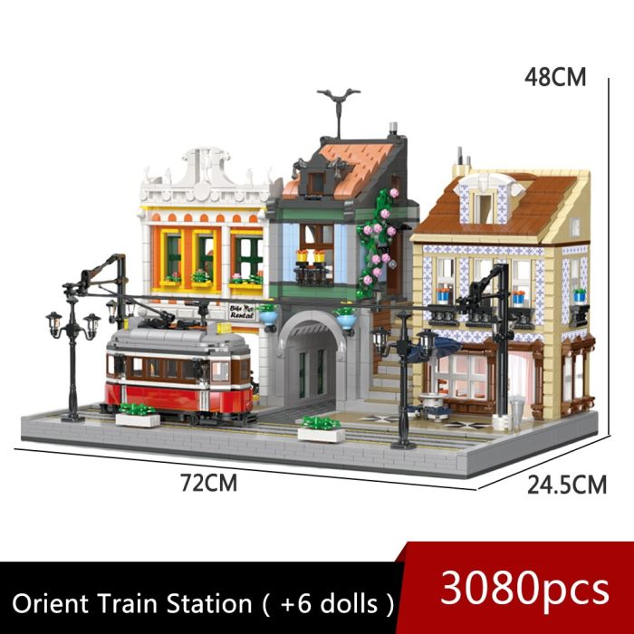 89132 JIESTAR Creative Expert City Moc Street View Orient Train Station Bricks Modular House Building Blocks 5 - LEPIN LEPIN Store