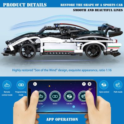 BZDA City APP RC Car Building Blocks Speed Champion Sports Car App Remote Control Car Model 4 - LEPIN LEPIN Store