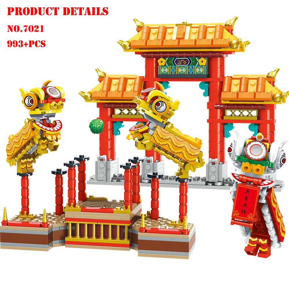 BZDA Chinese New Year Lion Dance New Year Eve - LEPIN LEPIN Store