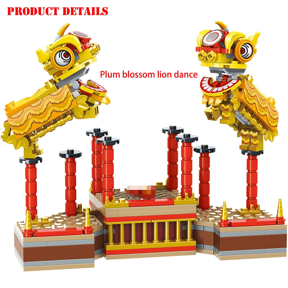 BZDA Chinese New Year Lion Dance New Year Eve - LEPIN LEPIN Store