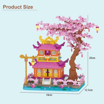 BZDA Creative City Street View Bricks Flower Viewing Pavilion Cherry Tree House Micro Particle Building Block 2 - LEPIN LEPIN Store