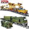 BZDA Military Electric Train Building Blocks High speed Rail Subway Model Bricks Track Railway Laying Machine - LEPIN LEPIN Store