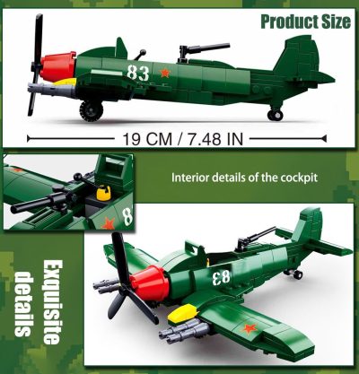 BZDA Mini Plane II North Africa Campaign Spitfire Fighter Building Blocks Soldier Aircraft Brick WW2 Military 3 - LEPIN LEPIN Store