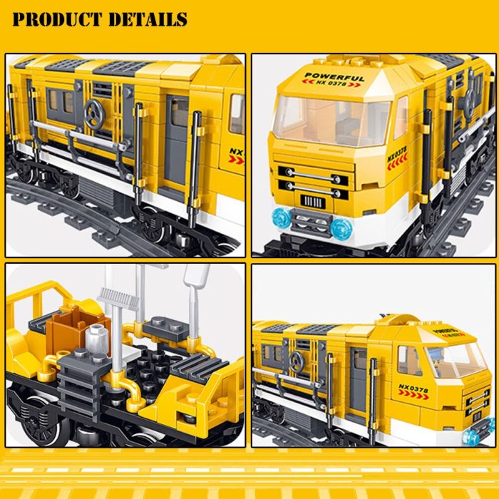 BZDA high tech Toys Train Series Battery Powered Electric Train Building Blocks City Freight Cargo With 2 - LEPIN LEPIN Store