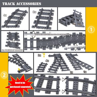 BZDA high tech Toys Train Series Battery Powered Electric Train Building Blocks City Freight Cargo With 4 - LEPIN LEPIN Store