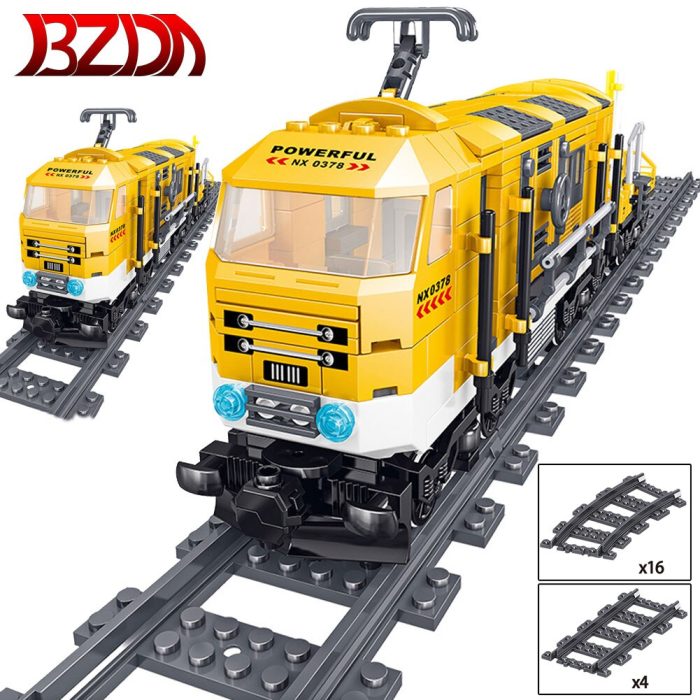 BZDA high tech Toys Train Series Battery Powered Electric Train Building Blocks City Freight Cargo With - LEPIN LEPIN Store