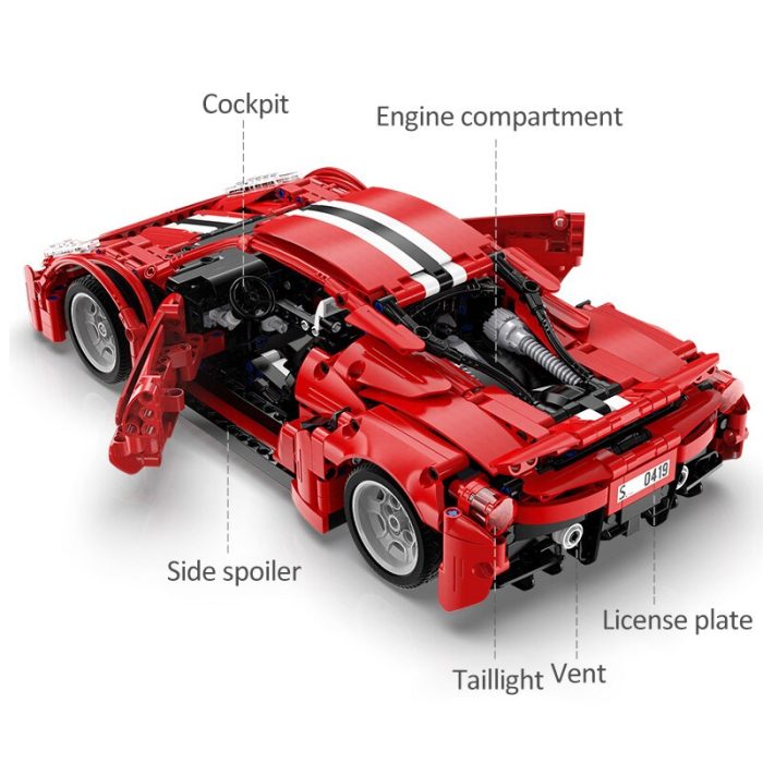 Cada 1126PCS CITY Compatible RC Car Building Blocks STEM Remote Control Toys Gift Red Supercar Bricks 3 - LEPIN LEPIN Store