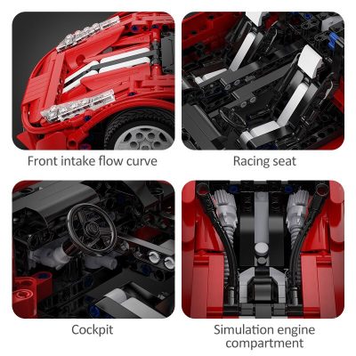 Cada 1126PCS CITY Compatible RC Car Building Blocks STEM Remote Control Toys Gift Red Supercar Bricks 4 - LEPIN LEPIN Store