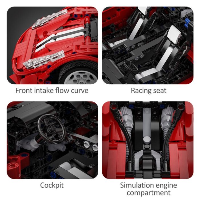 Cada 1126PCS CITY Compatible RC Car Building Blocks STEM Remote Control Toys Gift Red Supercar Bricks 4 - LEPIN LEPIN Store