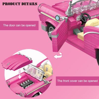 City Mini Cars Luxury Wedding Vehicle Flower Balloon Mode Building Block Set Micro Pink Roadster Car 4 - LEPIN LEPIN Store