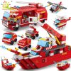 HUIQIBAO 1000pcs 6in1 City Fire Station Ship Truck Model Building Blocks Firefighting Boat Set Bricks Toy - LEPIN LEPIN Store