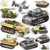 HUIQIBAO 1061PCS 8in2 WW2 Army Truck Tank Building Block Military Car Plane Weapon Soldier Figure Model - LEPIN LEPIN Store