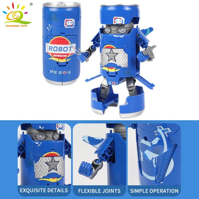 HUIQIBAO 2in1 Transformation Soda Can Robot Deformation Action Figures Classic Deformed Toys For Kids Children Boy 4 - LEPIN LEPIN Store