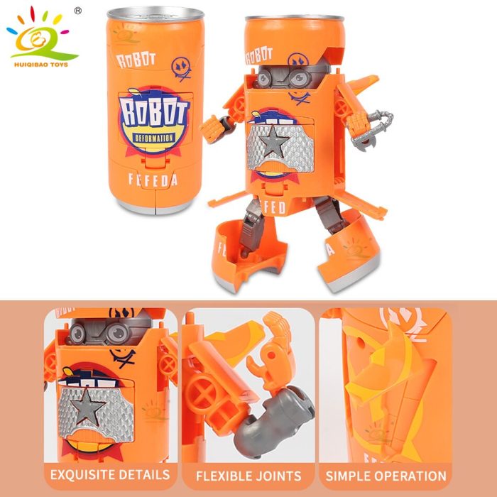 HUIQIBAO 2in1 Transformation Soda Can Robot Deformation Action Figures Classic Deformed Toys For Kids Children Boy 5 - LEPIN LEPIN Store