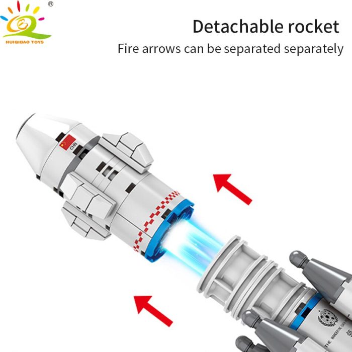 HUIQIBAO 332pcs Wandering Earth Launch Shuttle Rocket Building Blocks City Space Astronaut Construction Bricks Toy For 3 - LEPIN LEPIN Store
