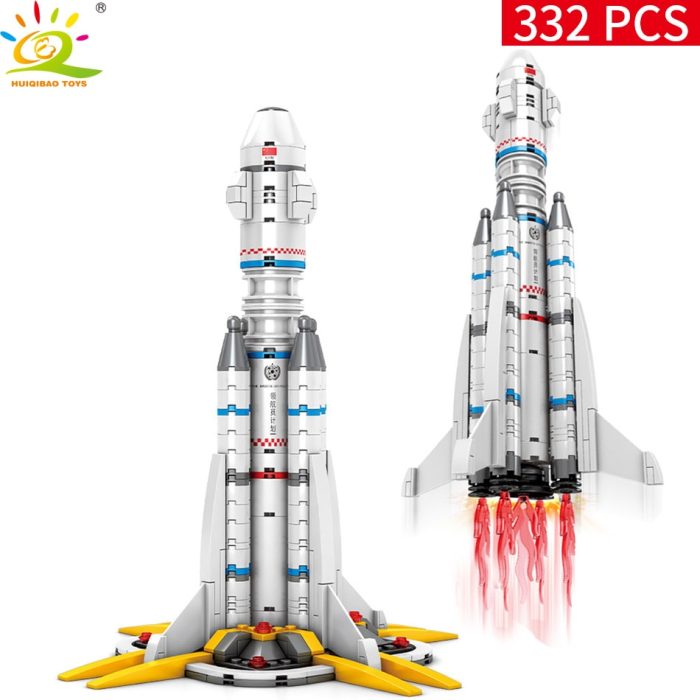 HUIQIBAO 332pcs Wandering Earth Launch Shuttle Rocket Building Blocks City Space Astronaut Construction Bricks Toy For - LEPIN LEPIN Store