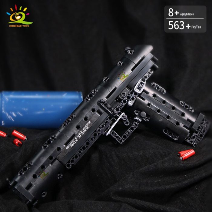 HUIQIBAO 563PCS Desert Eagle Pistol Toy Tech Weapon Series Building Blocks Assembly Gun Model Bricks City 3 - LEPIN LEPIN Store