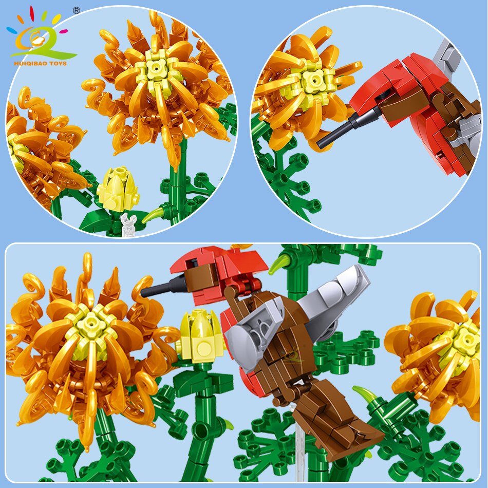 Bouquet de fleurs Lepai, blocs de construction de bonsaï de fleurs