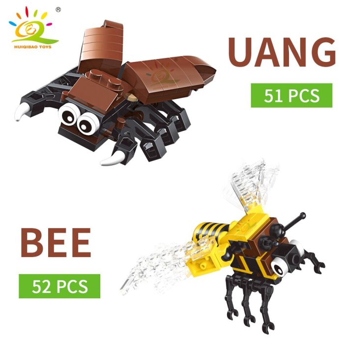 HUIQIBAO Insect Series Animal Building Blocks Wrap Crab Classic City Creative Brick Educational Toys for Children 2 - LEPIN LEPIN Store