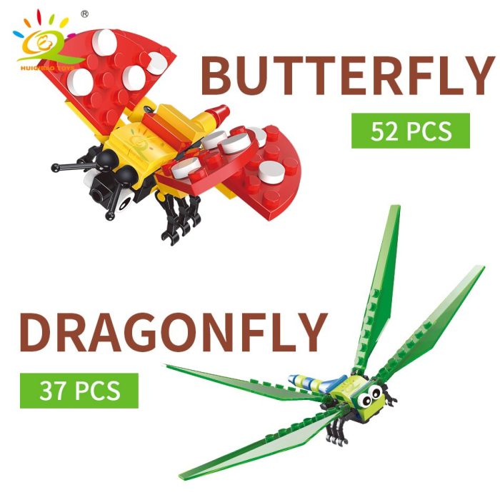 HUIQIBAO Insect Series Animal Building Blocks Wrap Crab Classic City Creative Brick Educational Toys for Children 3 - LEPIN LEPIN Store