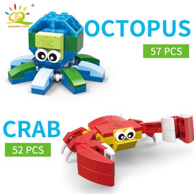 HUIQIBAO Insect Series Animal Building Blocks Wrap Crab Classic City Creative Brick Educational Toys for Children 4 - LEPIN LEPIN Store