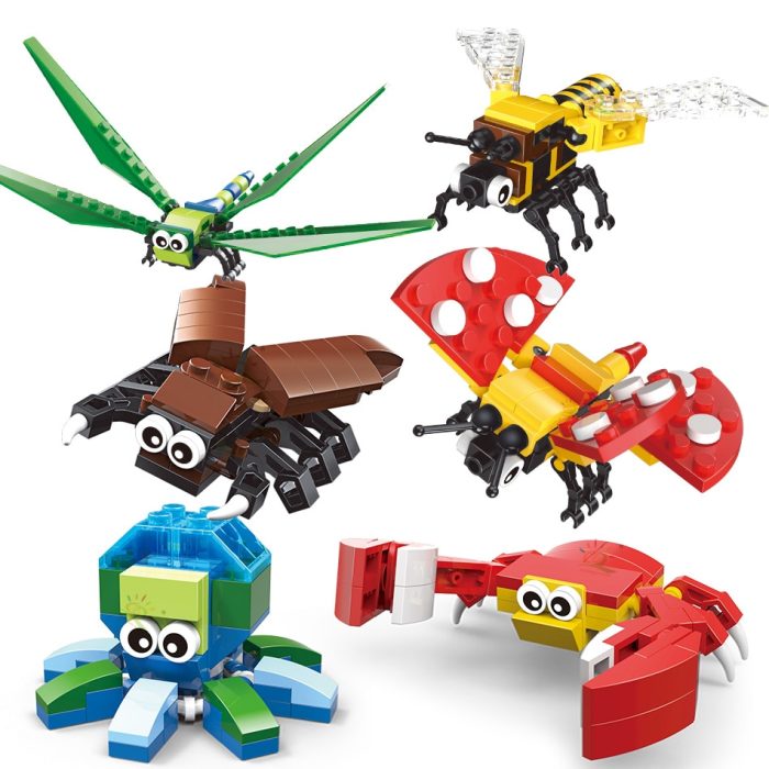 HUIQIBAO Insect Series Animal Building Blocks Wrap Crab Classic City Creative Brick Educational Toys for Children - LEPIN LEPIN Store