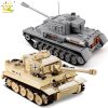HUIQIBAO Military German Tiger Tank Classic Model Building Blocks with 2 WW2 Army Soldier Bricks Construction - LEPIN LEPIN Store