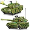HUIQIBAO Military WW2 96 99A Medium Tank Model Building Blocks Army Weapon Car with Soldier Bricks - LEPIN LEPIN Store