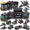 HUIQIBAO SWAT Police Station Truck Model Building Blocks City Machine Helicopter Car Figures Bricks Educational Toy - LEPIN LEPIN Store