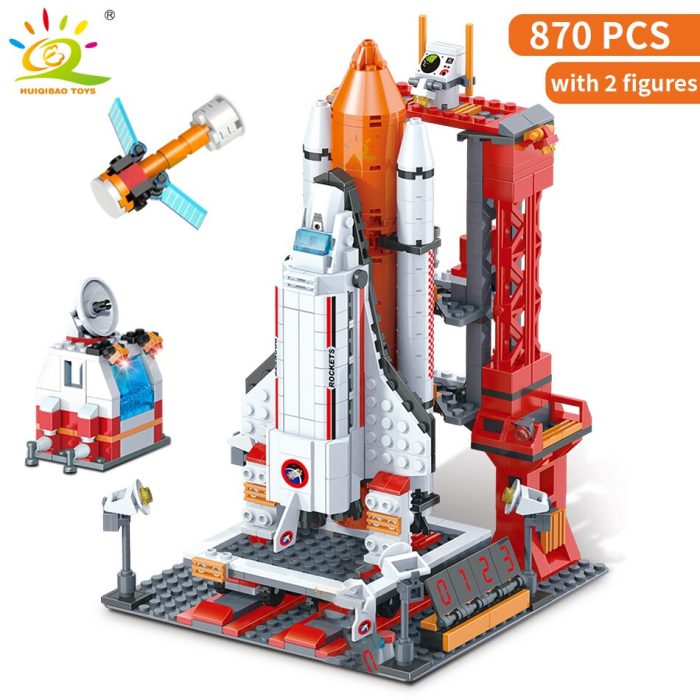 HUIQIBAO Space Aerospace Rocket Building Blocks Model Ideas Astronaut Figures Bricks Toys For Kids Launch Center 1 - LEPIN LEPIN Store
