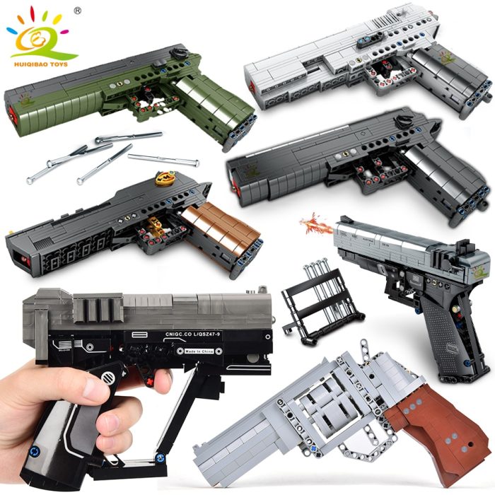 HUIQIBAO Weapon Desert Eagle Revolver Model Gun Plastic Pistol Building Blocks Set Game Bricks Military Toy - LEPIN LEPIN Store