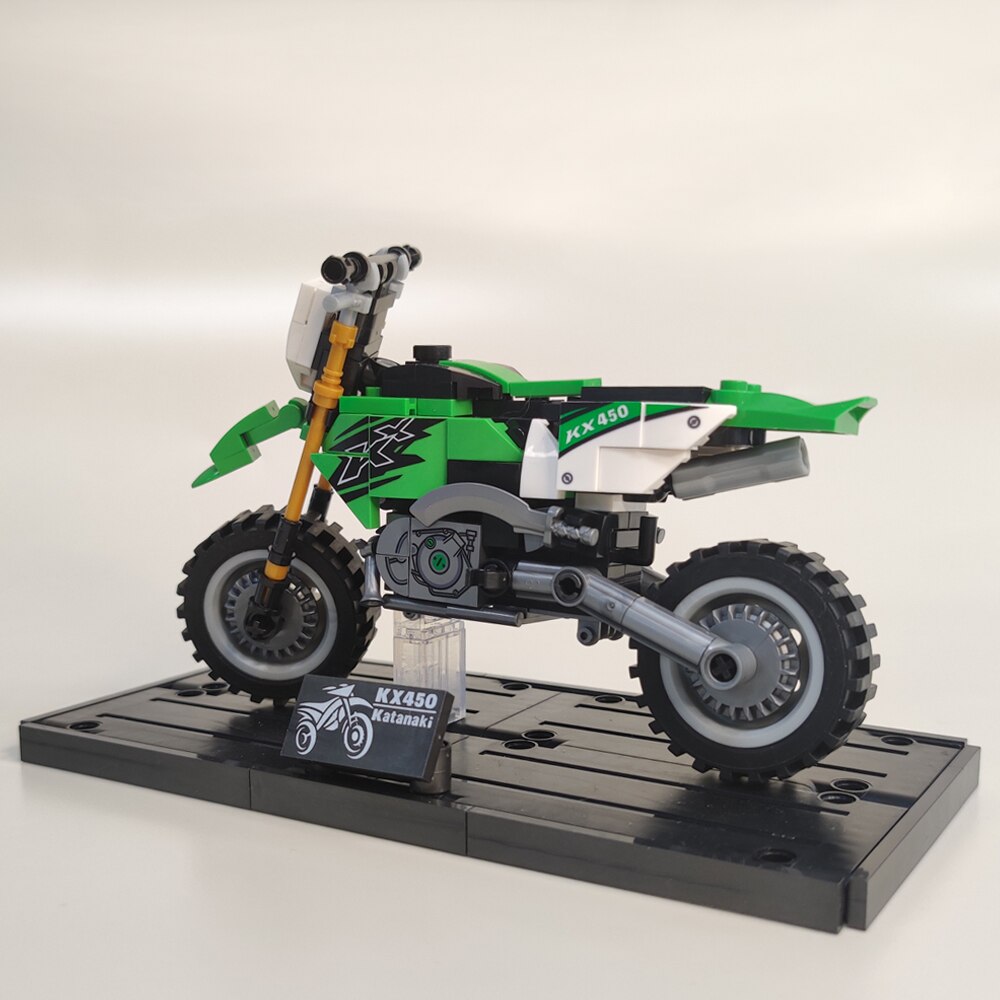 Lego model of a kawasaki motorcycle on Craiyon
