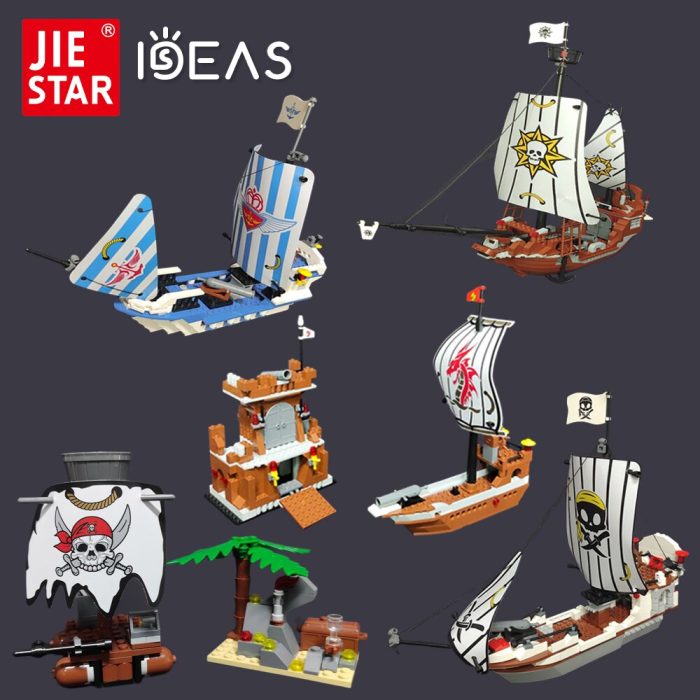Jiestar Ideas Pirate Ship Holiander JS Revence Ship Moc Small Sailing Boat Brick Model Building Blocks - LEPIN LEPIN Store