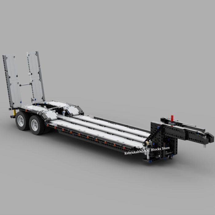 MOC 6X4 technology MKII engineering container dump tractor and Low Boy Trailer with preload and Gooseneck 2 - LEPIN LEPIN Store