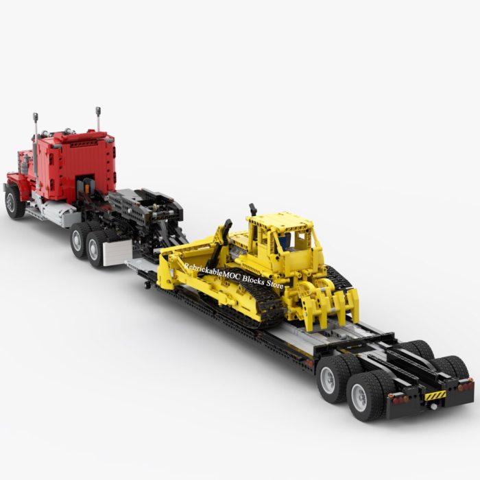 MOC 6X4 technology MKII engineering container dump tractor and Low Boy Trailer with preload and Gooseneck 5 - LEPIN LEPIN Store