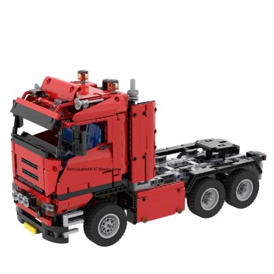 NEW 1838PCS Red Scania 6x4 Engineering Container Tractor RC technology Dump Truck DIY ChildrenToy Gift Christmas 3 - LEPIN LEPIN Store