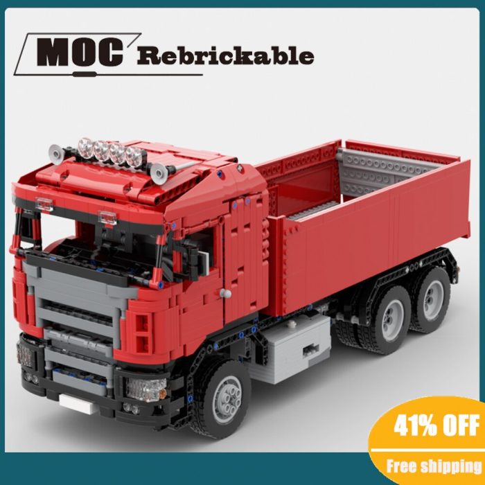 NEW 1838PCS Red Scania 6x4 Engineering Container Tractor RC technology Dump Truck DIY ChildrenToy Gift Christmas - LEPIN LEPIN Store