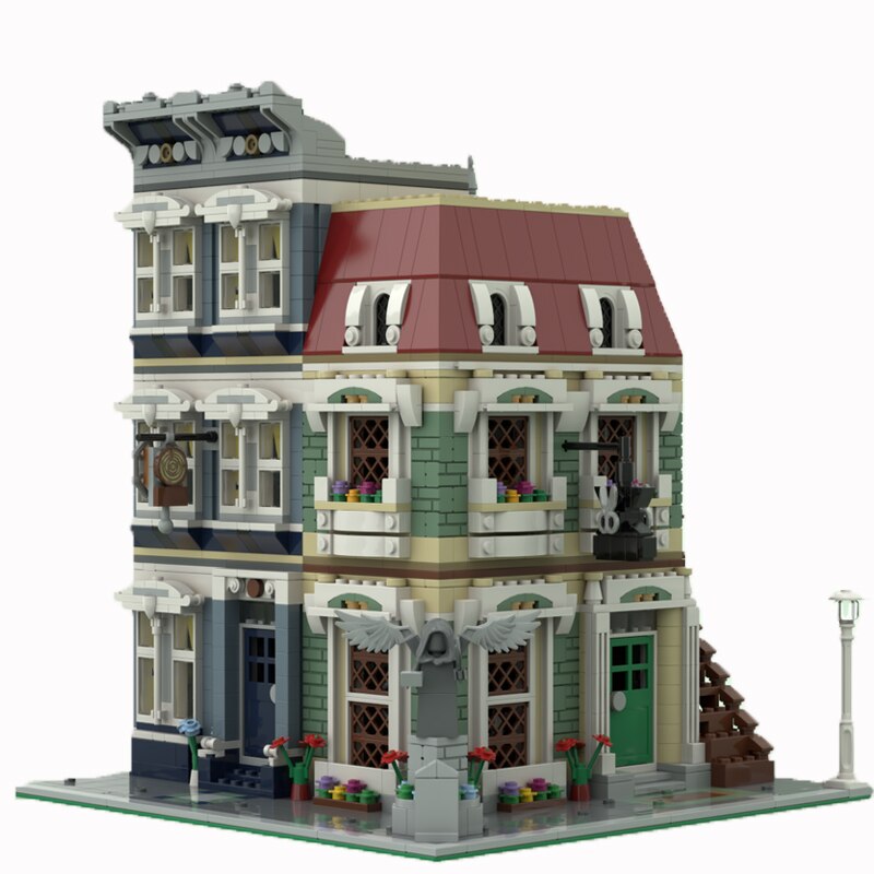 Haus Bausteine Bausatz, 1168 Klemmbausteine 4 in 1 Mini Street View  Architektur Haus Bausteine Stadthaus Modell, MOC Modular Building Bausatz  für Kinder Erwachsene Nicht Kompatibel mit Lego: : Spielzeug